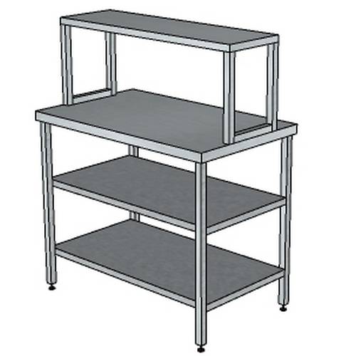 СП2ПДП стол произв.1400*600*1250 с 2-мя нижними и 1-ой верхней полками и без борта 