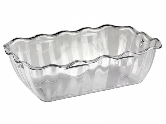 Салатник 4л 330х265х80мм с волнистыми краями прозрачный Рс 54614  422108201 /14/