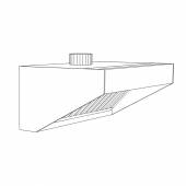 Зонт вытяжной пристенный Г-образный 900*700 Зонт вытяжной пристенный Г-образный 900*700