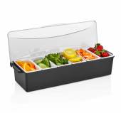 Контейнер для фруктов, специй пластик 6 ячеек по 0,4 л. черный GP 77070 Контейнер для фруктов, специй пластик 6 ячеек по 0,4 л. черный GP 77070
