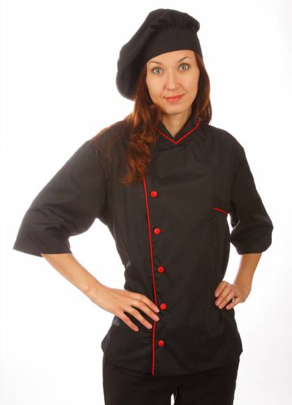 Куртка шеф-повара (диагональ) р-р 48 черная 00003 со187