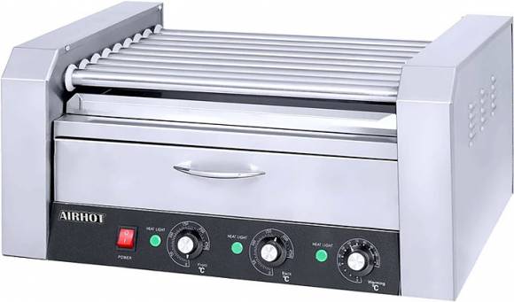 Гриль роликовый AIRHOT RG-11BW с отделением для подогрева булочек Гриль роликовый AIRHOT RG-11BW с отделением для подогрева булочек