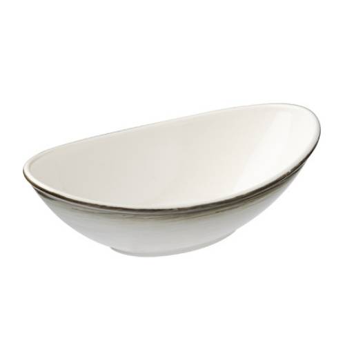 Салатник овальный «Айсио»; фарфор; H=81, L=242, B=146мм; белый, серый T8600988