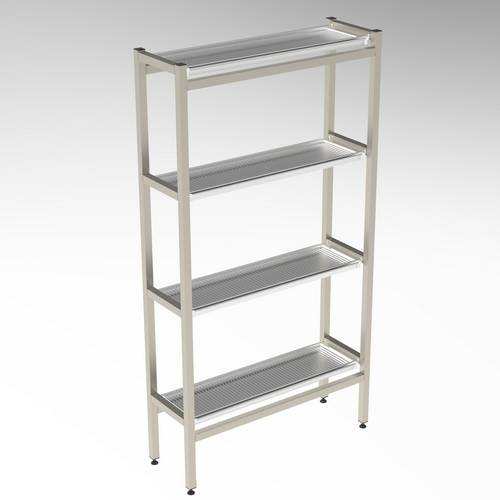 Стеллаж для сушки стаканов 4-х уровневый 900*300*1700 (НЕРЖ) Стеллаж для сушки стаканов 4-х уровневый 900*300*1700 (НЕРЖ)