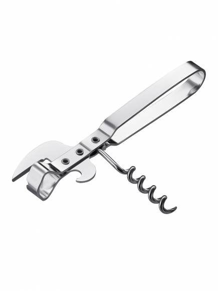 Открывалка для консервных банок 15 см. с штопором, сталь 77008