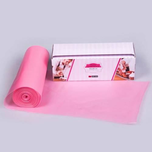 Мешок кондитерский 3-сл в рулоне 53 см розовый, 80 мкм, особо прочные швы, 100 шт/рул, P.L. Proff