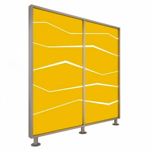 Перегородка 2-х секционная стандарт Zigzag (Зигзаг) с подсветкой 1275х150х1650 мм Перегородка 2-х секционная стандарт Zigzag (Зигзаг) с подсветкой 1275х150х1650 мм