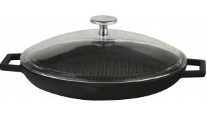 Сковорода-гриль 300мм чугун "ECO" LAVA две ручки, крышка LV ECO GT 30 T5 K3 49587