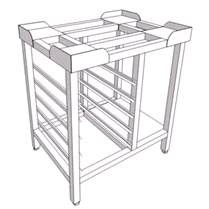 ППН Подставка с полкой и 5-ю направляющими для пароконвектомата 800*800*850 ППН Подставка с полкой и 5-ю направляющими для пароконвектомата 800*800*850