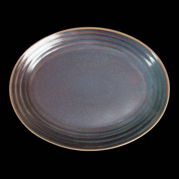 Блюдо овальное 330х255 мм Corone Terra сине-коричневый 11040