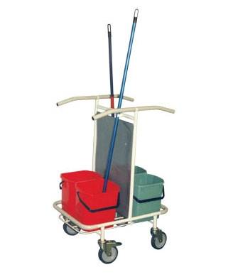 Тележка для уборки ТУ7 ОЛДАК центральная перегородка, 4 ведра