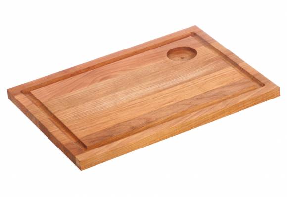 Доска для подачи 350х250х18мм бороздка, выемка для соусника, бук промасленный 8004