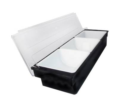 Контейнер для фруктов, специй пластик 3 ячейки по 0,92 л. черный GP 70516