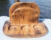 Салфетница деревянная с тремя выемками под специи