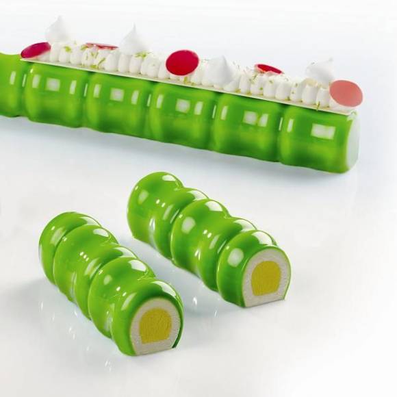 Форма силиконовая PAVOFLEX для пирож. 3D "Бамбук" 360х40мм h38мм, 400мл, 5 ячеек Pavoni PX4318S