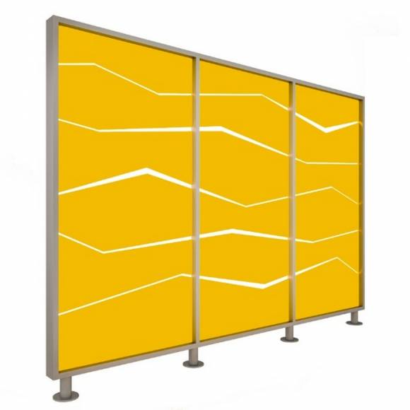 Перегородка 3-х секционная стандарт Zigzag (Зигзаг) с подсветкой 1900х150х2025 мм Перегородка 3-х секционная стандарт Zigzag (Зигзаг) с подсветкой 1900х150х2025 мм
