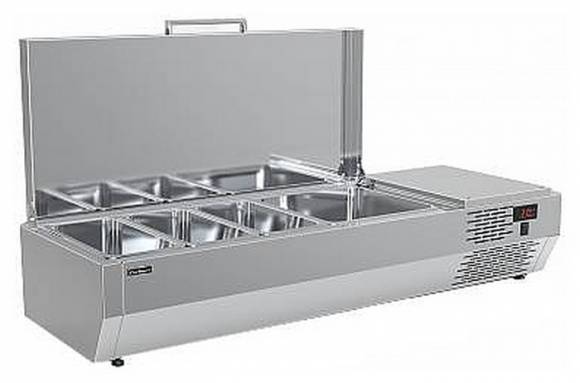 Витрина холодильная настольная для ингредиентов Carboma A40 SM 1,2 с крышкой (3 GN1/3+1 GN1/2) Витрина холодильная настольная для ингредиентов Carboma A40 SM 1,2 с крышкой (3 GN1/3+1 GN1/2)