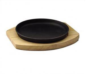 Сковорода чугун 220мм на деревянной подставке Luxstahl Сковорода чугун 220мм на деревянной подставке Luxstahl