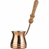 Турка для кофе 130мл медное покрытие  ручка дерево D=4.5/5.5, H=6.5, L=18см Миссис CH 112  04140307