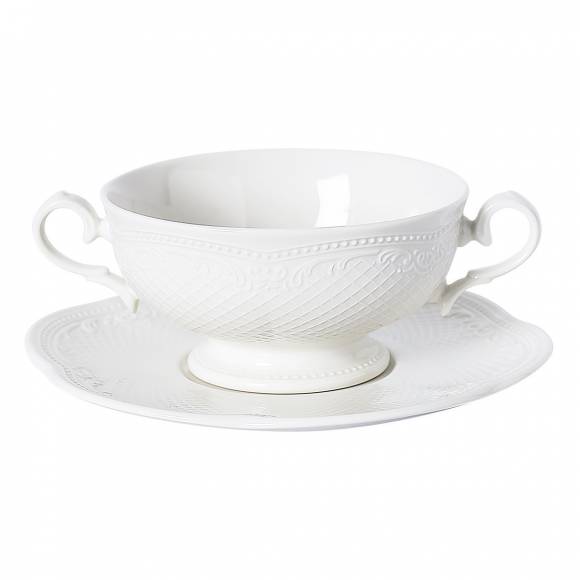 Бульонная пара 280мл фарфор NOBLE Aristocrat 313602/313010 /1/ Бульонная пара 280мл фарфор NOBLE Aristocrat 313602/313010 /1/