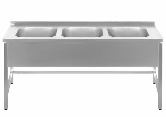 Ванна моечная 3-х секционная 2000*800*850 гл.380 с бортом (цельнотянутые мойки) Ванна моечная 3-х секционная 2000*800*850 гл.380 с бортом (цельнотянутые мойки)