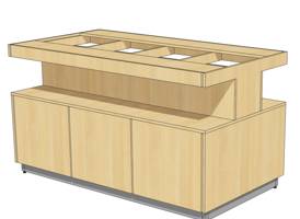 RD2 МОНТ 1300х1000х862 Модуль-основа с нишей для тарелок Островная