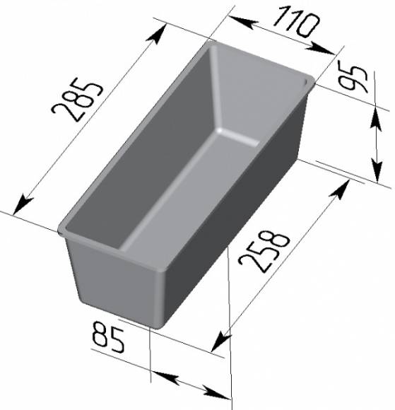 Форма для хлеба Спика 5 Л Тостерная (285х110х95мм) 5 секций Форма для хлеба Спика 5 Л Тостерная (285х110х95мм) 5 секций