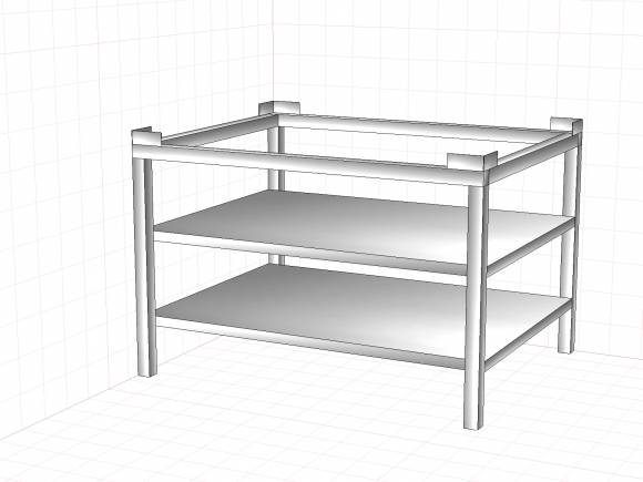 Подставка для инд.плиты ПЭИ-6 1085х850х700 с 2мя полками Подставка для инд.плиты ПЭИ-6 1085х850х700 с 2мя полками