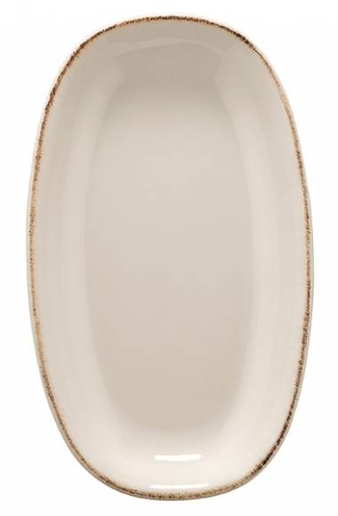 Блюдо овальное 150*85 мм фарфор Gourmet Retro Bonna E100GRM15OKY коричневый край b