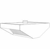 Зонт вытяжной островной Г-образный 2000*1100 Зонт вытяжной островной Г-образный 2000*1100