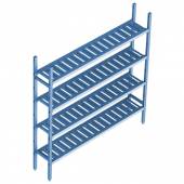 Cтеллажная система Polair LOAD.ME poly 4 яруса 800x300x1800 18AL.4PP30.08B