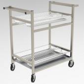 Тележка для сушки тарелок 2-х уровневая с поддоном 1000*600*1100 (НЕРЖ), колеса 125мм Тележка для сушки тарелок 2-х уровневая с поддоном 1000*600*1100 (НЕРЖ), колеса 125мм