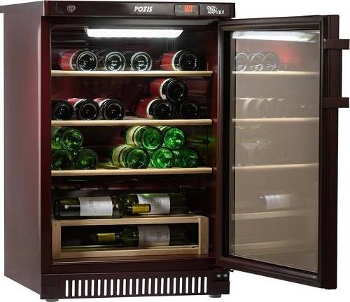 Шкаф винный POZIS ШВ-39 232LV деревянные полки вишневый Шкаф винный POZIS ШВ-39 232LV деревянные полки вишневый