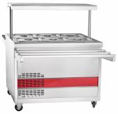 Прилавок холодильный Абат Передвижная линия ПВВ(Н)-70ПМ-НШ (6хGN1/2-150)