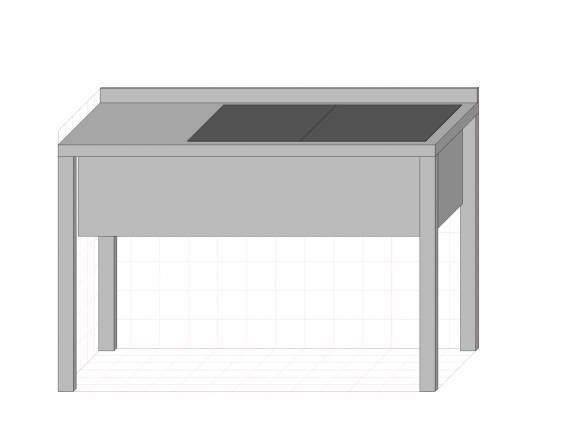 СП2ВМ стол производственный с 2-мя ваннами 1800*700*850 гл.450 мм с бортом СП2ВМ стол производственный с 2-мя ваннами 1800*700*850 гл.450 мм с бортом