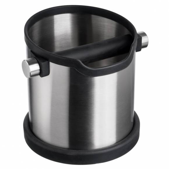 Нок-бокс для кофейного жмыха d=15 см. h=16 см. нерж. с силикон. подставкой MGprof 78658 Нок-бокс для кофейного жмыха d=15 см. h=16 см. нерж. с силикон. подставкой MGprof 78658