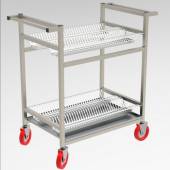 Тележка для сушки тарелок 2-х уровневая с поддоном 1000*600*1140 (НЕРЖ), колеса 160мм Тележка для сушки тарелок 2-х уровневая с поддоном 1000*600*1140 (НЕРЖ), колеса 160мм