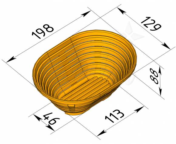 Форма для расстойки овальная FR-09 (198х129х88) Форма для расстойки овальная FR-09 (198х129х88)