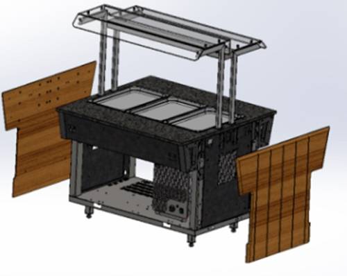 Фасад боковой универсальный Refettorio (шведский стол сдвоенный) - S2 каменная столешница