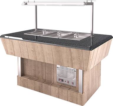 Прилавок холодильный Refettorio (шведский стол пристенный) RС41AP (столешница нерж.) для 2хGN1/1 Прилавок холодильный Refettorio (шведский стол пристенный) RС41AP (столешница нерж.) для 2хGN1/1