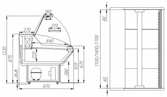 Витрина холодильная G95 SM 1,5-1 (ВХС-1,5 Полюс) Витрина холодильная G95 SM 1,5-1 (ВХС-1,5 Полюс)