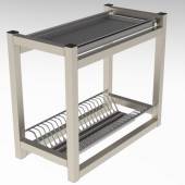 Полка для сушки тарелок и стаканов 2-х уровневая 900*300*500 (нерж) Полка для сушки тарелок и стаканов 2-х уровневая 900*300*500 (нерж)