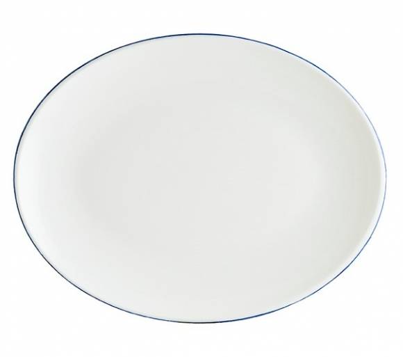 Блюдо овальное 360*280 мм фарфор Gourmet Retro Bonna E101MOV36OV синий край
