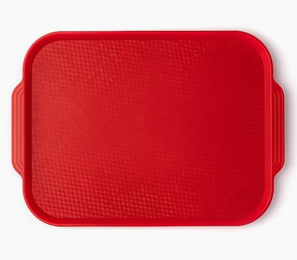 Поднос прямоугольный 45x34,5см красный (малиновый) поверхность классик MGprof 1730
