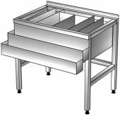 Барная станция 1500*600(800)*850, с бортом, двойной рельсой нерж.