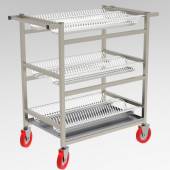 Тележка для сушки тарелок 3-х уровневая с поддоном 1000*600*1140 (НЕРЖ), колеса 160мм Тележка для сушки тарелок 3-х уровневая с поддоном 1000*600*1140 (НЕРЖ), колеса 160мм