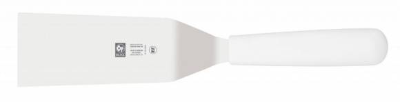 Лопатка 26,5 см. изогнутая раб. часть 10,5*5 см. нерж. с пластик. ручкой, белая Icel Лопатка 26,5 см. изогнутая раб. часть 10,5*5 см. нерж. с пластик. ручкой, белая Icel