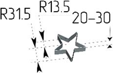 Форма кондитерская "Звезда" d=60мм h=20мм нерж. Форма кондитерская "Звезда" d=60мм h=20мм нерж.