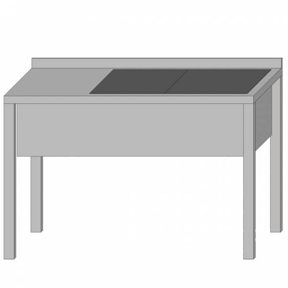 Стол производственный с двумя ваннами цельнотянутыми 2000*700*850 гл.380 мм с бортом Стол производственный с двумя ваннами цельнотянутыми 2000*700*850 гл.380 мм с бортом