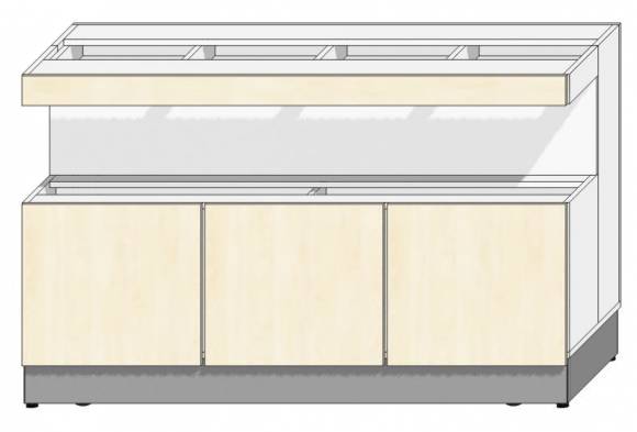 RD2 МОНТ(п) 1300х900х862 Модуль-основа с нишей для тарелок Пристенная